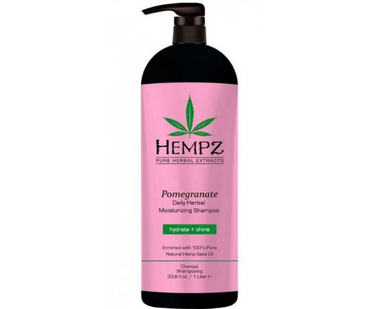 Hempz Daily Herbal Moisturizing Pomegranate Shampoo - Шампунь растительный Гранат легкой степени увлажнения 1000 мл, Объём: 1000 мл