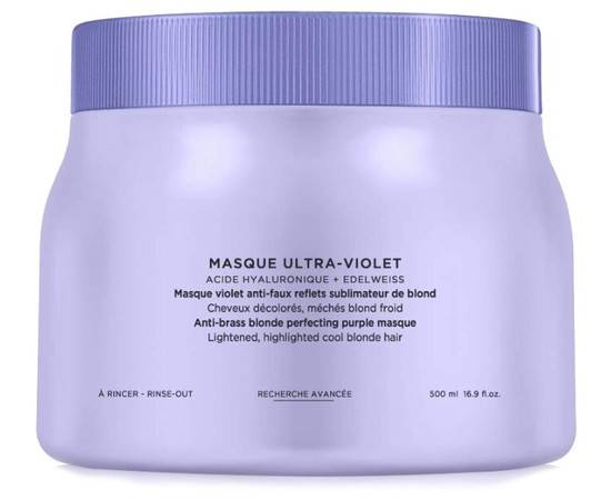Kerastase Blond Absolu Masque Ultra-Violet - Маска фиолетовая, нейтрализующая желтые полутона 500 мл, Объём: 500 мл