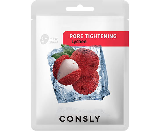 CONSLY Lychee Pore-Tightening Mask Pack - Сужающая поры тканевая маска с экстрактом личи 20 мл