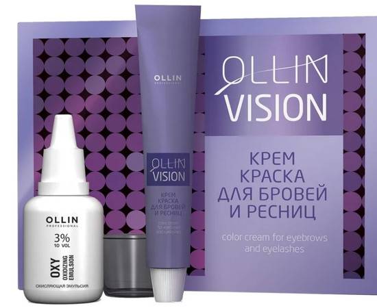 OLLIN Style Vision Black - Крем-краска для бровей и ресниц черная 20 мл