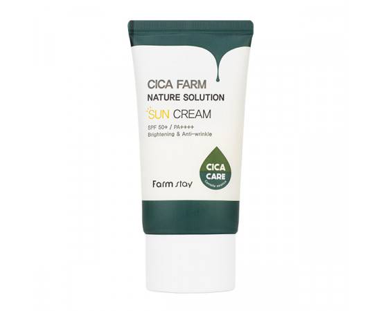 FarmStay Cica Farm Nature Solution Sun Cream - Восстанавливающий солнцезащитный крем, SPF50+ / PA++++ 50 мл