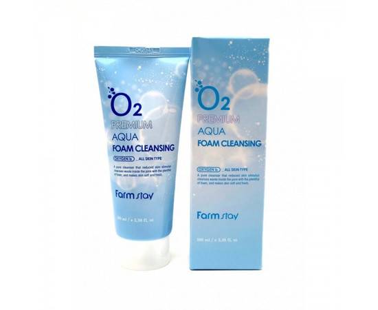 FarmStay O2 Premium Aqua Foam Cleansing - Очищающая пенка с кислородом 100 мл