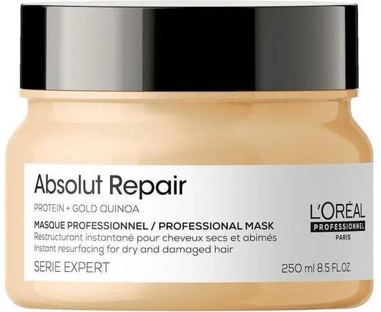 Loreal Absolut Repair Gold Quinua + Protein - Восстанавливающая маска с кремовой текстурой 250 мл, Объём: 250 мл
