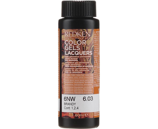 Redken Color Gels Lacquers 6NW Brandy - Бренди 60 мл, изображение 2
