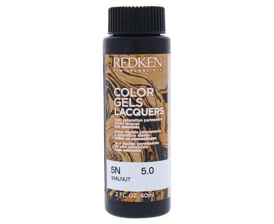 Redken Color Gels Lacquers 5N Walnut - Перманентный краситель-лак 60 мл, изображение 2