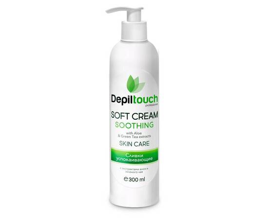 Depiltouch Professional Soft Cream Soothing - Сливки успокаивающие с экстрактами алоэ и зеленого чая 300 мл