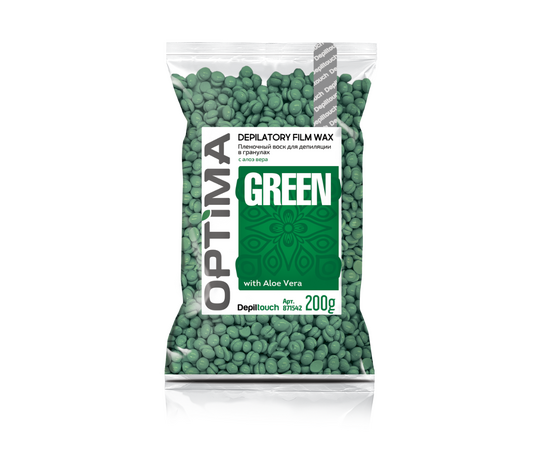 Depiltouch OPTIMA GREEN - Пленочный воск для депиляции в гранулах «GREEN» 200 гр, Объём: 200 гр