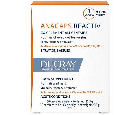 DUCRAY ANACAPS REACTIV Food Suplement № 30 - Биологически активная добавка к пище для волос и кожи головы 30 шт