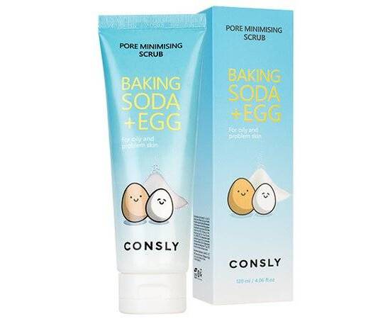 Consly Baking Soda & Egg Pore Minimising Scrub - Скраб для лица с содой и яичным белком 120 мл