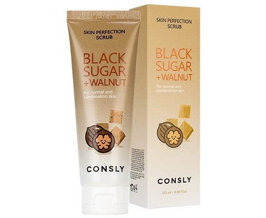 Consly Black Sugar & Walnut Skin Perfection Scrub - Скраб для лица с черным сахаром и экстрактом грецкого ореха 120 мл