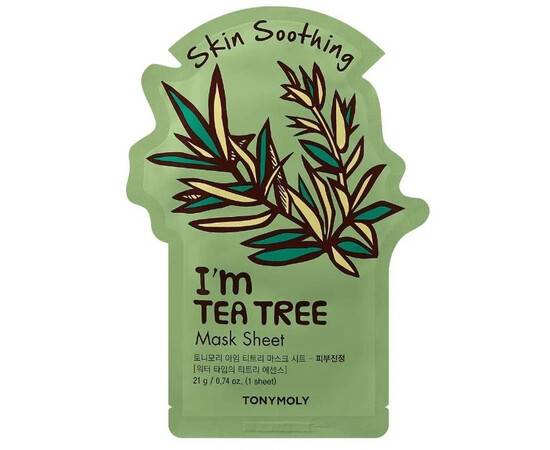 Tony Moly I'm TEA TREE Mask Sheet Skin Soothing - Тканевая маска для лица с экстрактом чайного дерева успокаивающая 21 гр