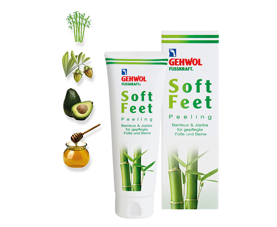 Gehwol Fusskraft Scrub Soft Feet - Пилинг "Бамбук и жожоба" для ног 125 мл, Объём: 125 мл