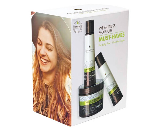 Macadamia Weightless Moisture Must-Haves Kit - Набор Увлажнение для тонких волос 3 поз.