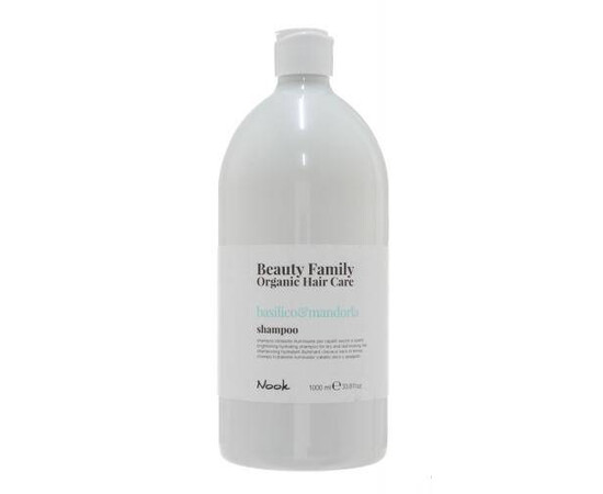 Nook Beauty Family Organic Hair Care Shampoo Basilico & Mandorla - Шампунь для сухих и тусклых волос 1000 мл, Объём: 1000 мл