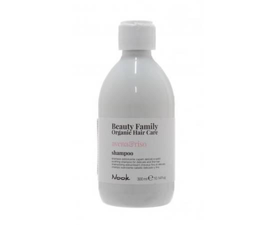 Nook Beauty Family Organic Hair Care Shampoo Avena & Riso - Успокаивающий шампунь для тонких и ломких волос 300 мл, Объём: 300 мл