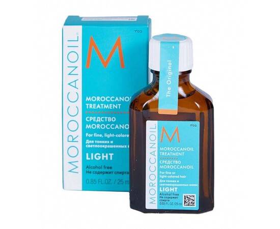Moroccanoil Oil Light Treatment for Blond or Fine Hair - Восстанавливающее и защищающее несмываемое масло для светлых или тонких волос 25 мл, Объём: 25 мл