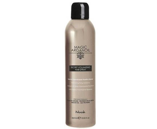 Nook Secret Volumizing Hairspray - Лак для объемных укладок волос Магия Арганы 400 мл
