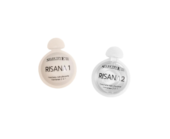 Selective Risana Professional Instant Mask - Двухкомпонентная восстанавливающая маска мгновенного действия RISANA 1, RISANA 2 , 12+12х15 мл, изображение 2