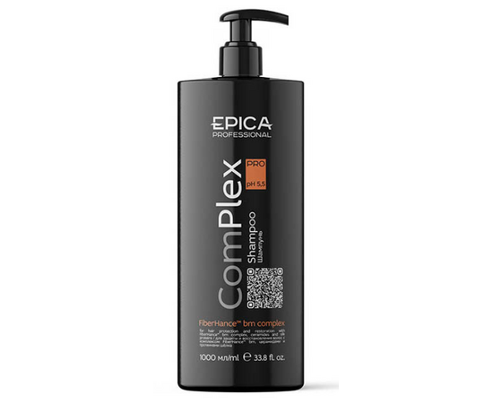 Epica Professional ComPlex PRO Shampoo pH 5.5  - Шампунь для защиты и восстановления волос с комплексом FiberHance™ bm, церамидами и протеинами шёлка 1000 мл, Объём: 1000 мл