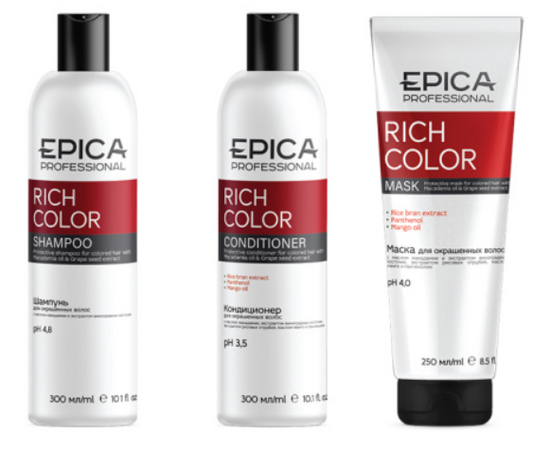 Epica Professional Набор Rich Color Set  - Набор: шампунь 300 мл, кондиционер 300 мл, маска 250 мл