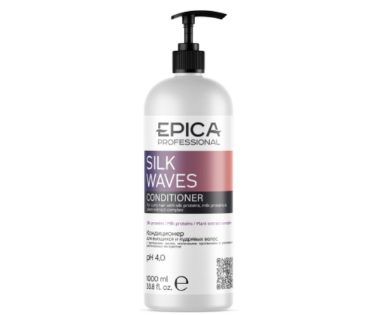 Epica Professional Silk Waves Conditioner -  Кондиционер для вьющихся и кудрявых волос 1000 мл, Объём: 1000 мл
