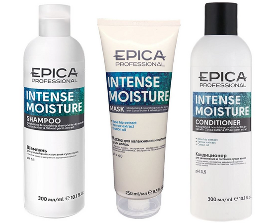 Epica Professional Набор Intense Moisture Set  - Набор: шампунь 300 мл, кондиционер 300 м л, маска 250 мл