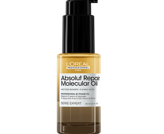 Loreal Absolut Repair Molecular Oil- масло двухфазное для восстановления волос, 30 мл, Объём: 30мл