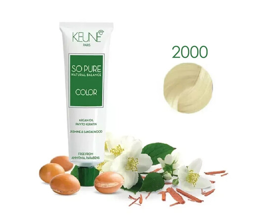 Keune So Pure Color 2000- супер блондин  краска для волос 60 мл, изображение 2