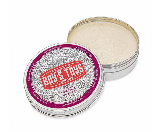 Boy's Toys Strong Hold Clay Putty - Глина для укладки волос высокой фиксации с низким уровнем блеска 100 мл, Объём: 100 мл, изображение 3