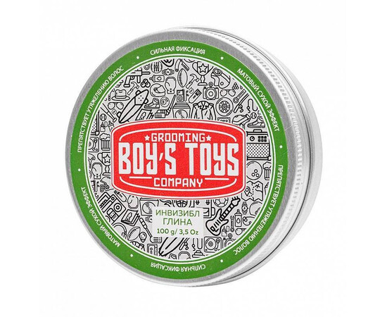 Boy's Toys Invisible Forming Matte Clay - Глина для укладки волос средней фиксации с низким уровнем блеска 100 мл, Объём: 100 мл, изображение 3