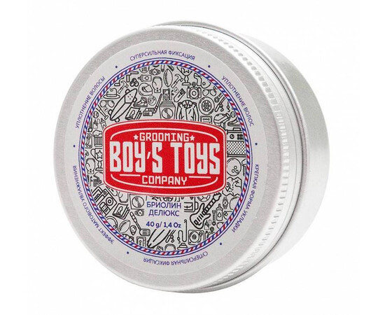 Boy's Toys Deluxe Oil Based Clay - Бриолин для укладки волос сверх сильной фиксации со средним уровнем блеска 40 мл, Объём: 40 мл, изображение 3