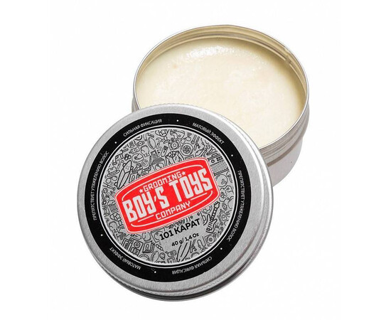 Boy's Toys 101 Karat Strong Hold Matte Paste - Паста для укладки волос высокой фиксации с низким уровнем блеска 40 мл, Объём: 40 мл, изображение 3