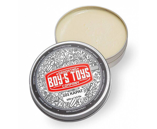 Boy's Toys 101 Karat Strong Hold Matte Paste - Паста для укладки волос высокой фиксации с низким уровнем блеска 100 мл, Объём: 100 мл, изображение 3