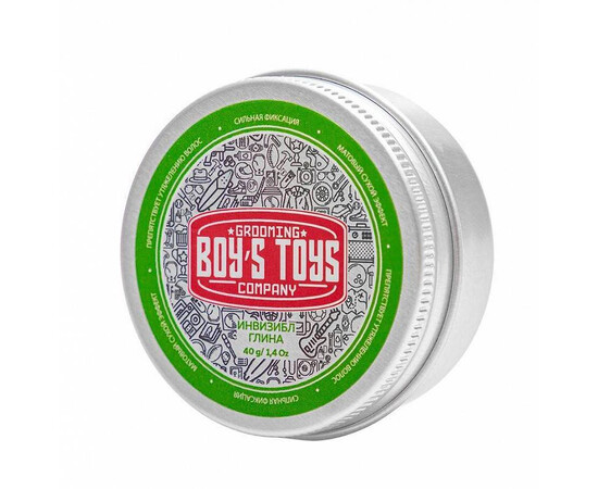 Boy's Toys Invisible Forming Matte Clay - Глина для укладки волос средней фиксации с низким уровнем блеска 40 мл, Объём: 40 мл, изображение 2