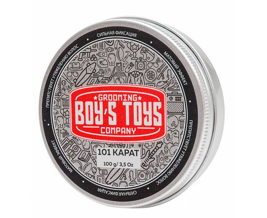 Boy's Toys 101 Karat Strong Hold Matte Paste - Паста для укладки волос высокой фиксации с низким уровнем блеска 100 мл, Объём: 100 мл, изображение 2