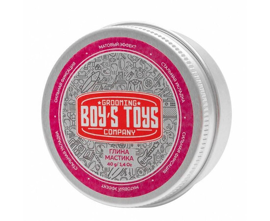Boy's Toys Strong Hold Clay Putty - Глина для укладки волос высокой фиксации с низким уровнем блеска 40 мл, Объём: 40 мл, изображение 3