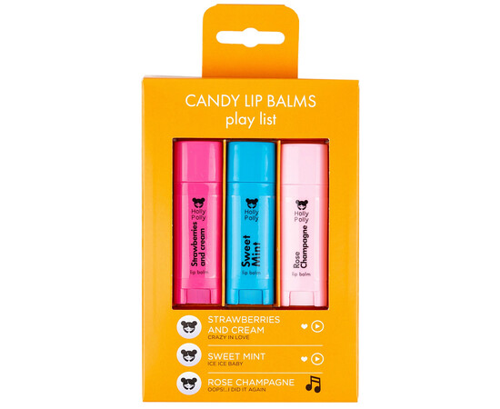 Holly Polly FACE Candy Play List - Набор бальзамов для губ 3 шт., изображение 2